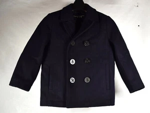 Black Rivet Boys Peacoat Double Breast Navy Coat 5 - Picture 1 of 5