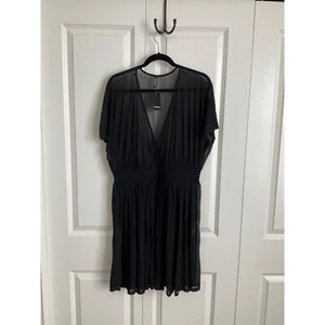 TORRID SWIM COVER - MESH SMOCKED WAIST - BEACH MINI DRESS COVER-UP PLUS SIZE - Picture 1 of 4