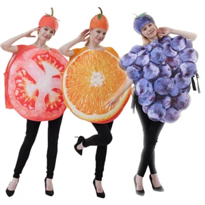 Cosplay Vegetables: Tomato Orange Grape Costume Set Bodysuit Halloween Nightclub - Picture 1 of 19