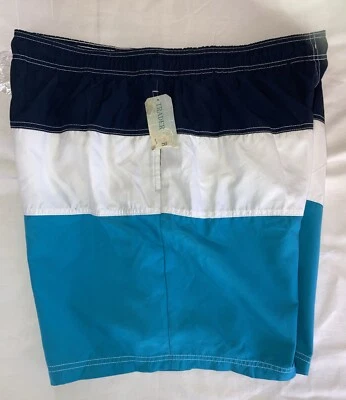 TRADER BAY SWIM TRUNKS/SHORTS SIZE LARGE RED WHITE BLUE WITH POCKETS - Image 1 of 4