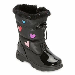 Totes Toddler Girls Sweetheart Waterproof Flat Heel Black Winter Boots $60 - Picture 1 of 3