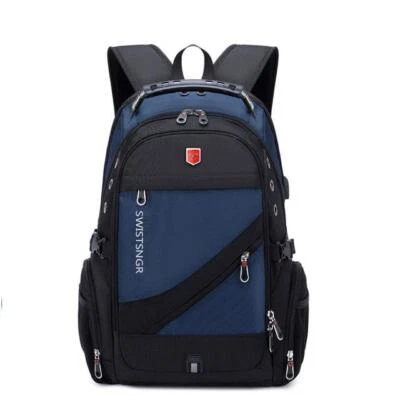 Mochila impermeable para computadora portátil de 15,6/17,3 pulgadas para hombres Mochila suiza de carga USB de viaje Foto 1 de 4