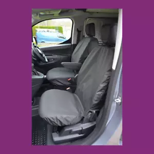 Fiat e-Doblo 2022+ Tailored Waterproof Front Pair Black Seat Covers - Picture 1 of 1