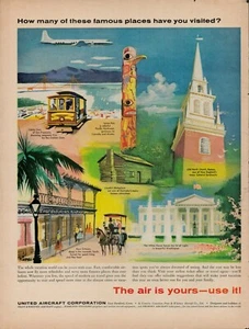 1957 United Aircraft Corporation Airlines Vintage Print Ad Boston Canada Alaska - Picture 1 of 8
