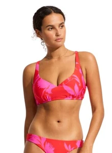 Seafolly Birds Of Paradise DD Cup Bikini Top Size 10DD & 12DD - Picture 1 of 3