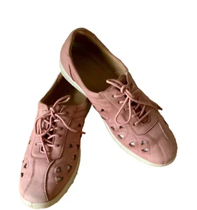 Hotter daytime pink genuine nubuck leather flat lace up shoes size UK 6 Eu 39 - Picture 1 of 24
