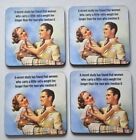 Retro drinks coasters. Set 4. A recent study showed that women who carry...