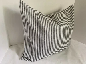 Pillow Cover Black and White Ticking Stripe Custom Made CHOOSE Size Many Sizes  - Picture 1 of 4