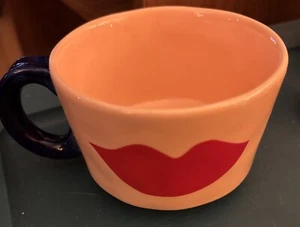 RARE Clare V Coffee Cup/Mug Anthropologie Maisonette Ceramic Red Lipstick Lips - Picture 1 of 4