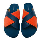 Calvin Klein Women Comfort Sandel  Orange and Blue Slippers Slides Wedges Size 7