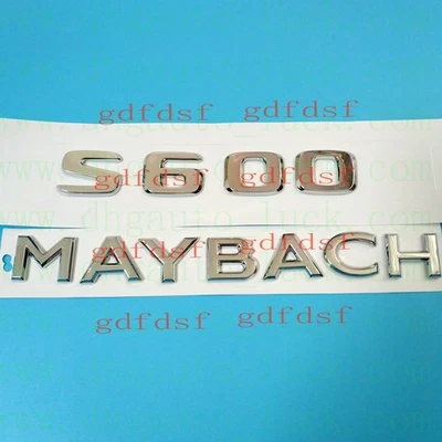 Mercedes Benz S600 Maybach Chrome Flat Rear Trunk Emblem Decal Badge Sticker - Image 1 of 4