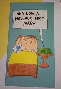 Tarjeta y sobre de felicitación americana ZIGGY de colección sin usar ~ "Mensaje de MARÍA" - Imagen 1 de 4