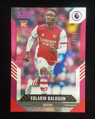 2021-22 Panini Score Premier League Pink #193 Folarin Balogun RC Rookie 3/25 J47 - Image 1 of 4