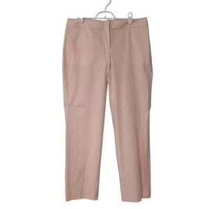 J Crew Pants Womens 10 Pink Striped Seersucker Favorite Fit French-Fly Closure - Picture 1 of 11