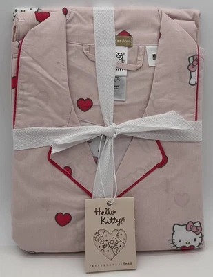 Pottery Barn Teen Hello Kitty Hearts Loose Fit Pajamas ~ Medium ~ Pink - Image 1 of 2