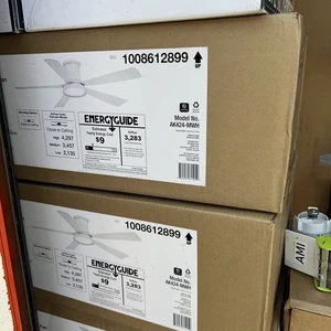 Hampton Bay Hawkspur 52 in. Indoor/Outdoor White Fan+Adjustable White LED+Remote - Picture 1 of 7