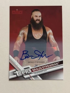 Braun Strowman 2017 Topps WWE Then Now Forever Blue autógrafo automático #111 ~ 73/99 - Imagen 1 de 2