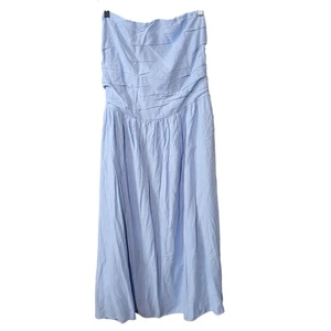 Vestido de hilo universal azul sin tirantes grande - Imagen 1 de 3