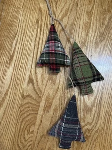 Pottery Barn ADORNO DE ÁRBOLES COLGANTES A CUADROS Tartán Peluche VACACIONES DE NAVIDAD Nuevo - Imagen 1 de 3