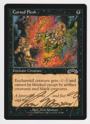 Gold Signed Cursed Flesh LP Exodus Artist Ron Spencer 1998 MTG Magic Vintage! - Image 1 of 2