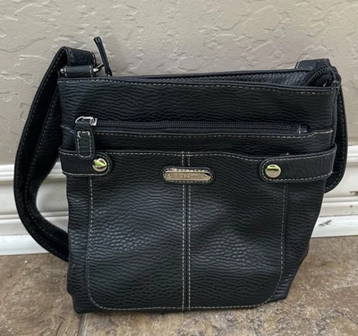 Bandolera Rosetti para mujer negra con correa ajustable y bolsillos Foto 1 de 4