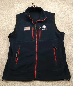 RLX Ralph Lauren Vest Mens Extra Large Blue USA Flag Full Zip Fleece Embroidered - Picture 1 of 19
