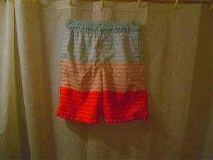 Cat And Jack Boys Size Large muticolored striped drawstrings Swim Trunks - Picture 1 of 6