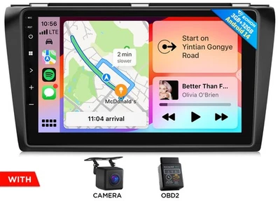 Para Mazda 3 2004-2009 CarPlay Android Auto 14 Coche Radio Estéreo GPS WiFi Unidad Principal Foto 1 de 4