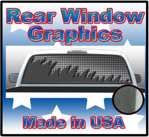 Carbon Fiber 2 See Thru Rear Window Perforated Graphic Truck 22" x 65" Decal - Picture 1 of 2
