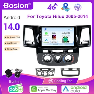 9" Car Radio Stereo Android 14 GPS Sat Nav Carplay For Toyota Hilux 2005-2014 - Picture 1 of 24