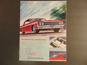 1963 STARFIRE BY OLDSMOBILE Red Automobile vintage art print ad