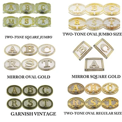 Inicial N E W A B C D Letra G R S T Hebilla de Cinturón Hombres Mujeres Rodeo Vaquera Occidental Foto 1 de 4