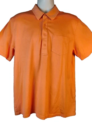 Camisa polo de manga corta de algodón naranja Material London talla L para hombre Foto 1 de 4