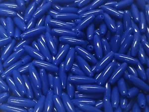 Undurchsichtig Blau Farbe Spaghetti Handwerk Perlen 19mm 200 Stck. Zum Selbermachen Schmuck Spaß Armbänder - Bild 1 von 2
