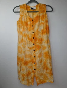 Flower Brand Womens Free Size Orange 100% Rayon Shirt Hippie Boho Made in India - Picture 1 of 12