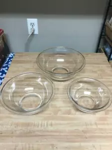 JUEGO DE 3 CUENCOS DE MEZCLA/ANIDACIÓN PYREX TRANSPARENTES 1L, 1,5L #323 Y 2,5L #325 SIN ASTILLAS - Imagen 1 de 1