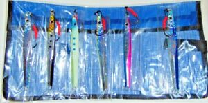 Speed Jigs 6 Pcs 200g 8" Knife Butterfly Rigged w/Assist Hooks Free Lure Bag