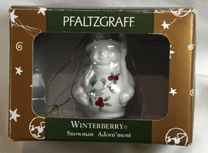 Pfaltzgraff Winterberry Snowman Christmas Ornament Adorn'ment w/ Box, 1999 - Picture 1 of 5