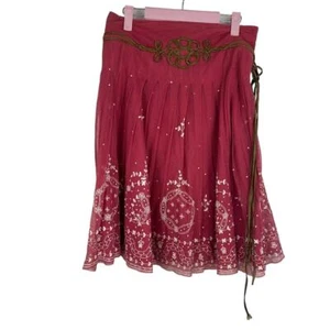 Falda vintage Kenzo bordada fluida con cinturón talla 38 EE. UU.: 6 plisada campesina y2k - Imagen 1 de 7