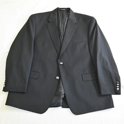 Chaps Ralph Lauren 48R Black Silver Button 100% Wool Blazer Jacket Sport Coat - Image 1 of 4