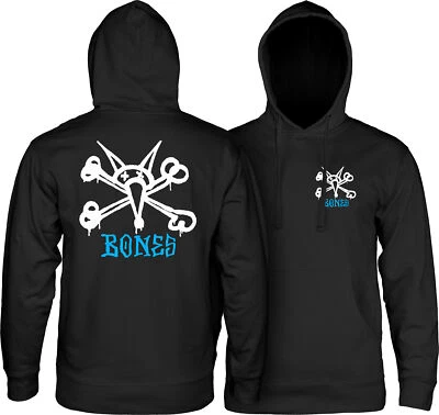 Powell Peralta RAT BONES PULLOVER Skateboard Hoodie BLACK - Image 1 of 3