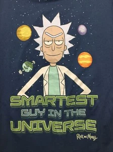 Rick And Morty Smartest Man Tee XL NavyShort Sleeve NWT - Picture 1 of 12