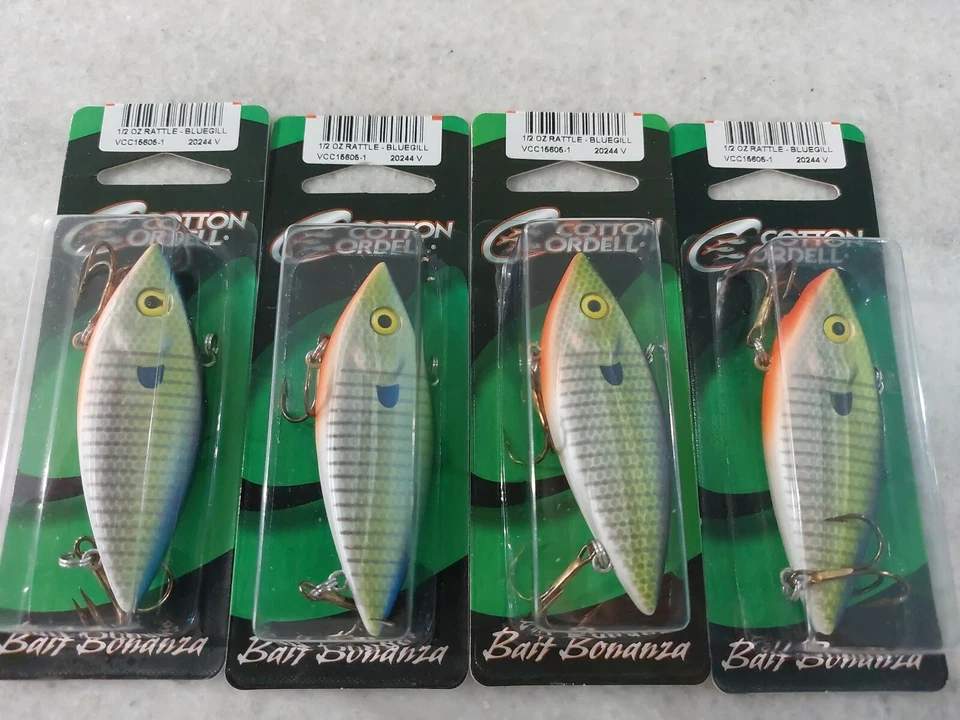 3 Lures Cotton Cordell Rattlin Spot Rat L Trap 2 3/4" 1/2oz Lipless Red Crawdad