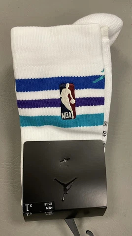 NIKE NBA CHARLOTTE HORNETS STRIPED SOCKS  CUSHIONED GRIP AIR JORDAN XL Cover