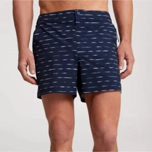 VRST Men’s 5” Resort Short Navy/Sand Washed Stripe - Size M - Picture 1 of 6