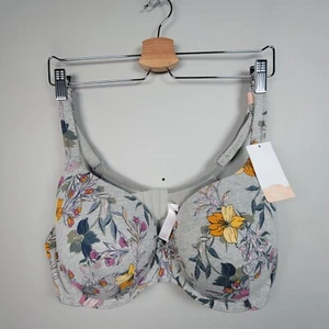 NWT Casique Lane Bryant 40D Lightly Lined T Shirt Floral Cotton Underwired Bras - Picture 1 of 6