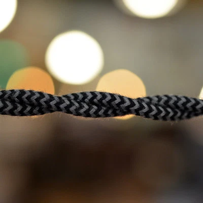 Smoked Steel Twisted Wire Lamp Cord Pendant Light-Steampunk Lamp Retro Cord