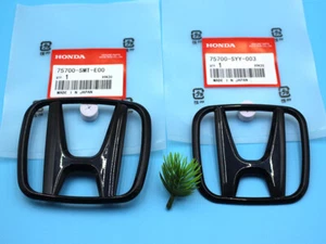 2022-2024/para Honda Civic parrilla delantera y emblema trasero H negro brillante/ - Imagen 1 de 6