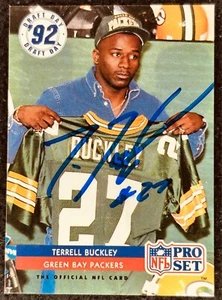 Terrell Buckley signed autographed autograph Packers 1992 Pro Set Rookie Card RC - Picture 1 of 1