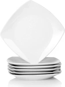 MALACASA JULIA 6pc 6.6" Dessert Plates Set Porcelain Side Tableware Snack Dishes - Picture 1 of 8